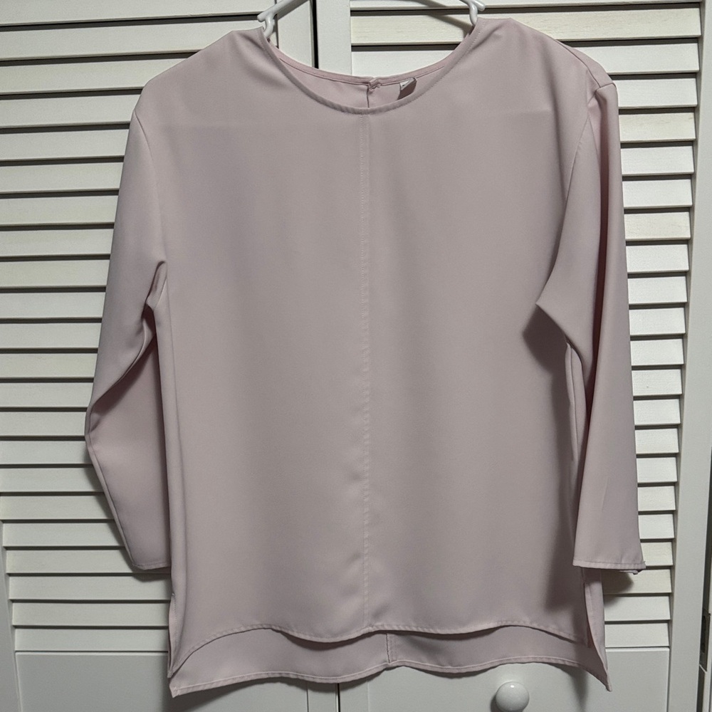 Uniqlo 3/4 Blouse 100% polyester Pink